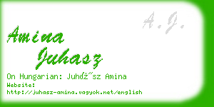 amina juhasz business card